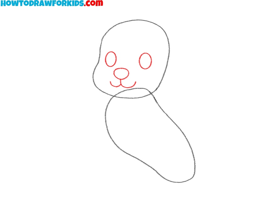 Draw the poodle facial features