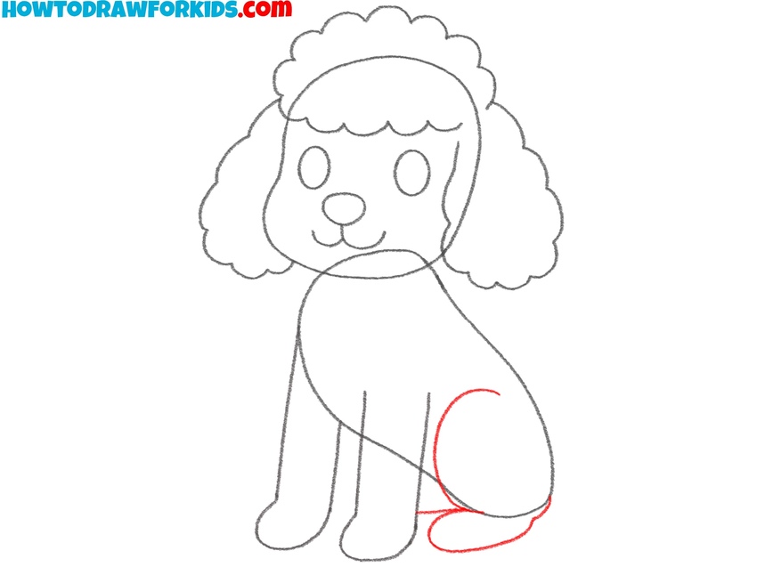 Sketch the visible back leg