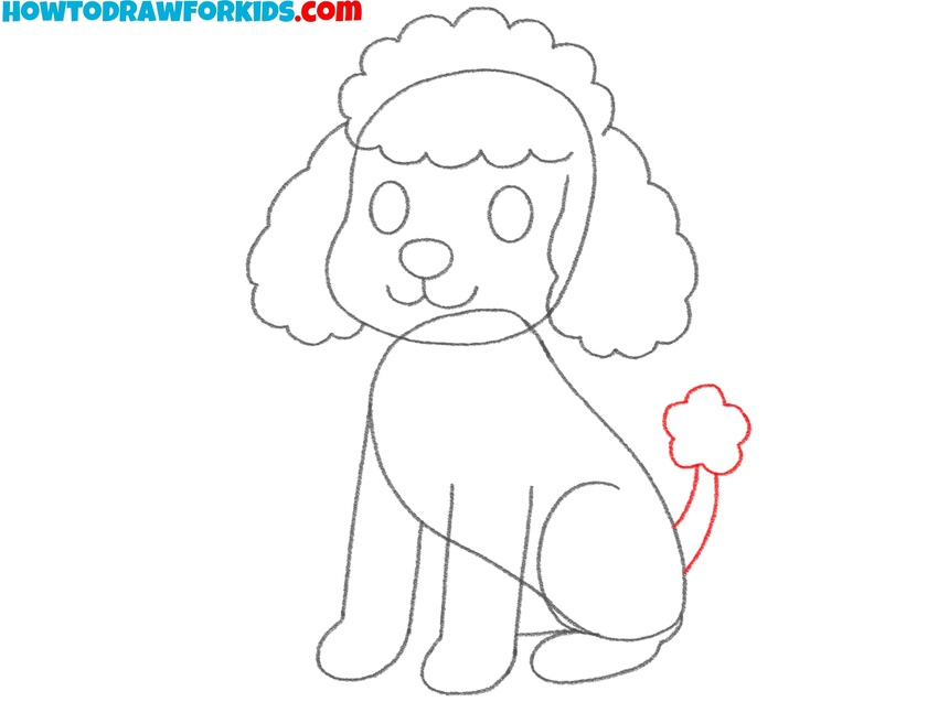 Add the curved tail with puff