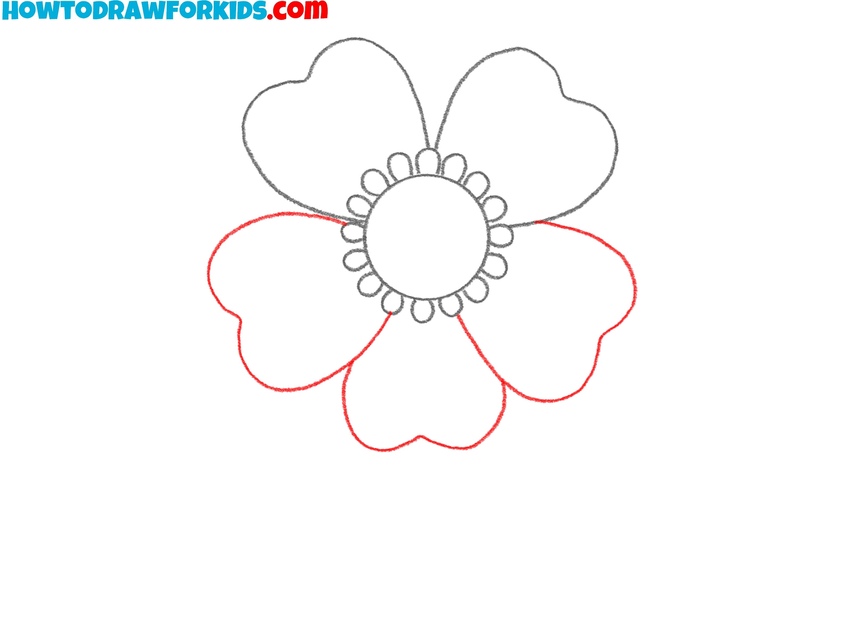 Finish the first layer of petals