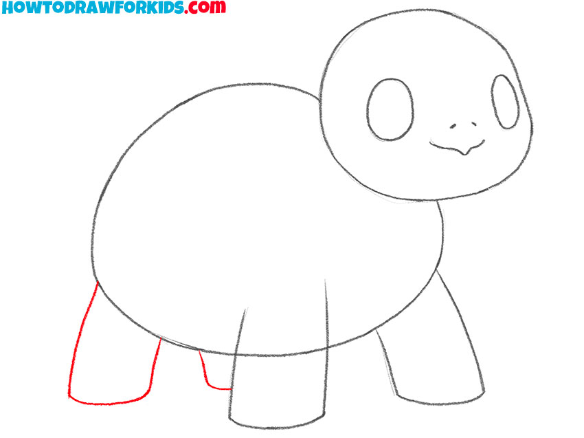 Add the back limbs of the animal