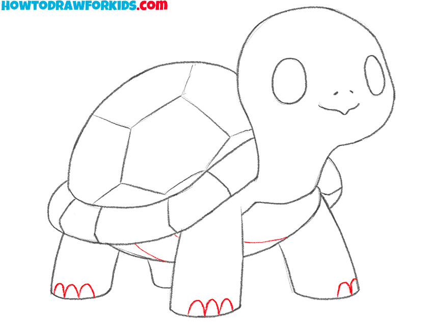 Draw the toes and finalize the sketch