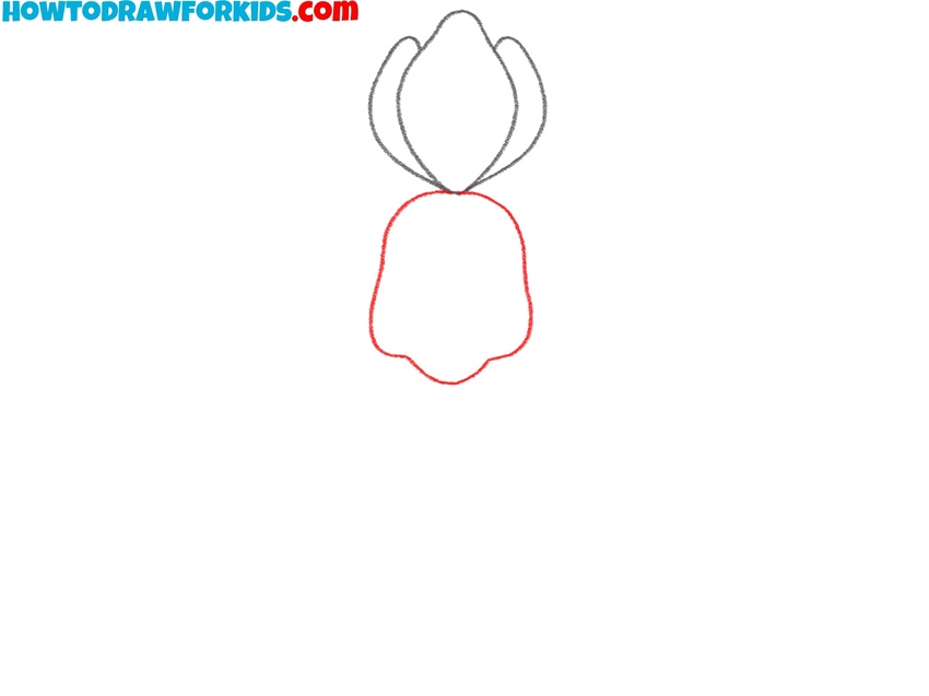 Draw the iris’s lower central petal