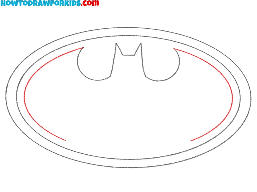 Sketch the outer curves of the wings