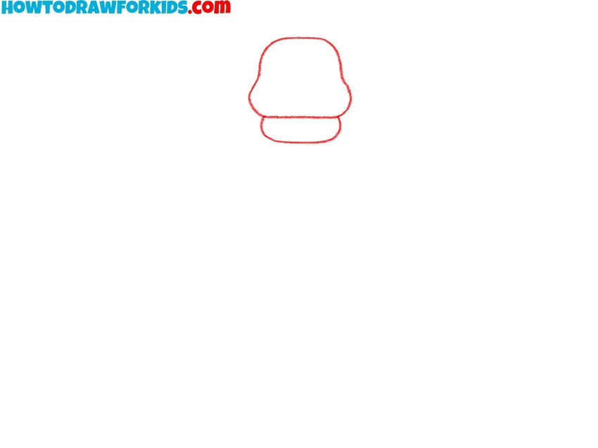 Sketch the outline of the head
