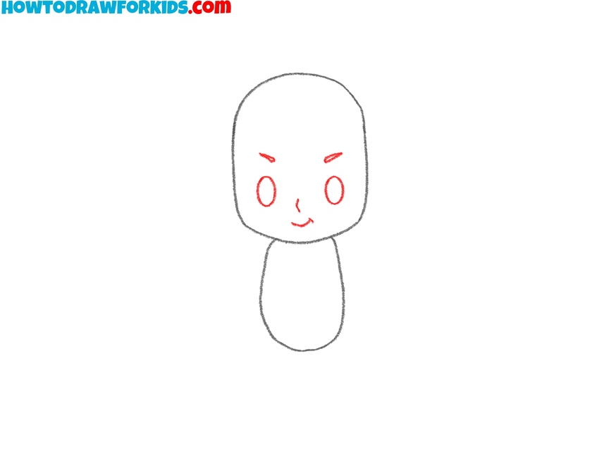 Sketch the basic face details