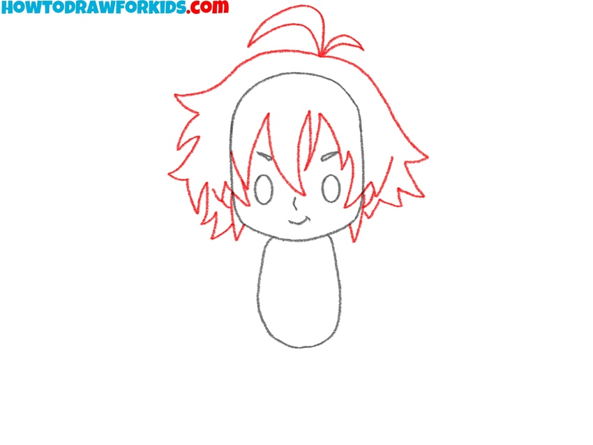 Draw Meliodas’ hair