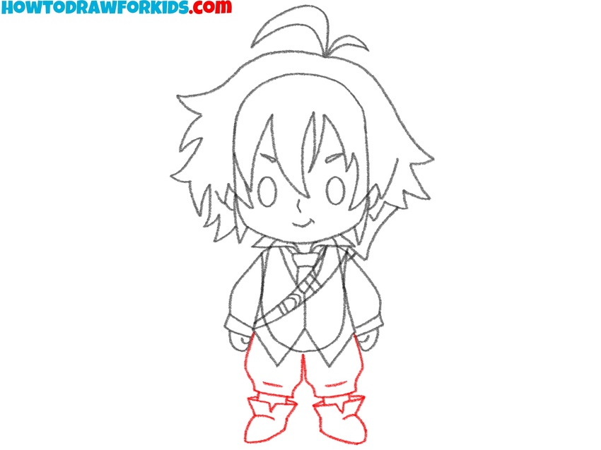 Sketch the lower body