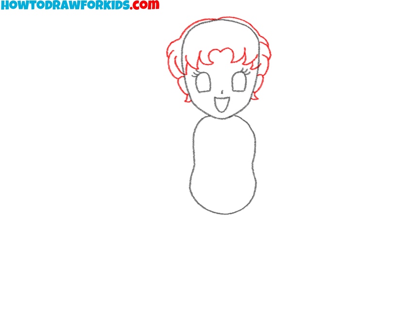 Start drawing the hairstyle
