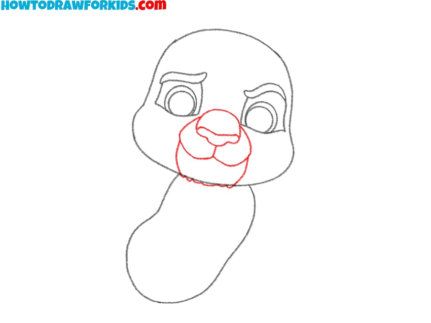 Draw Simba’s nose and mouth