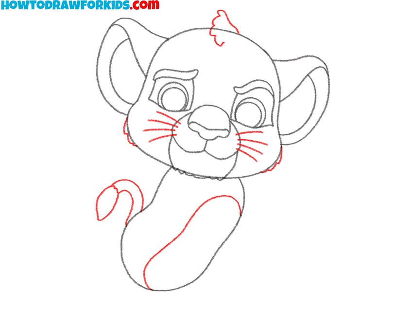 Add details and sketch the tail