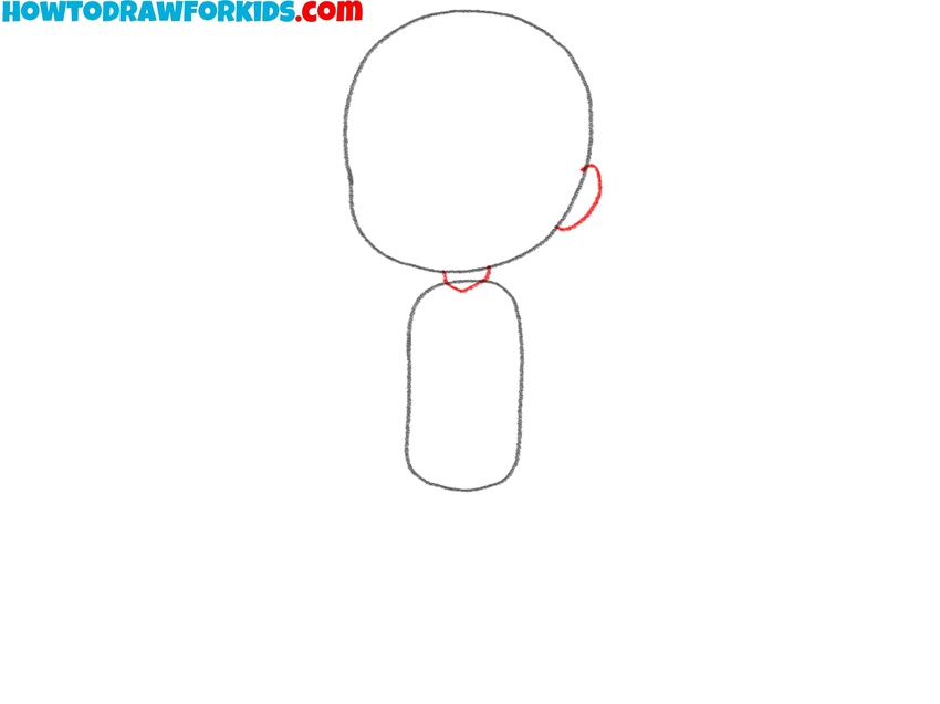 Draw Slenderman’s neck and ear