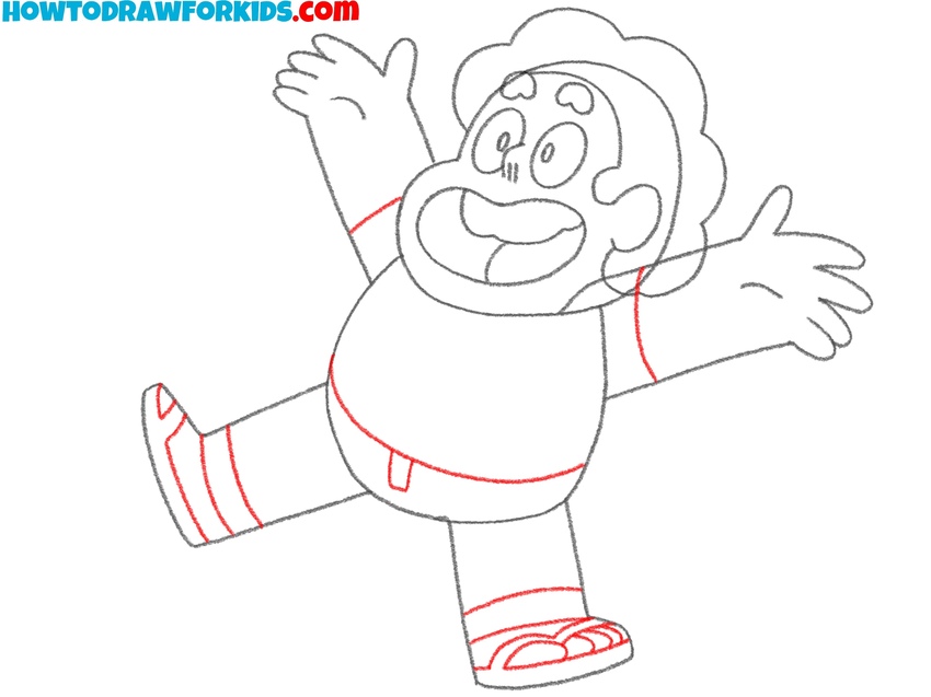 Draw Steven’s clothing details