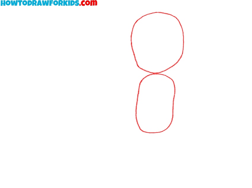 Start with the head and torso shapes