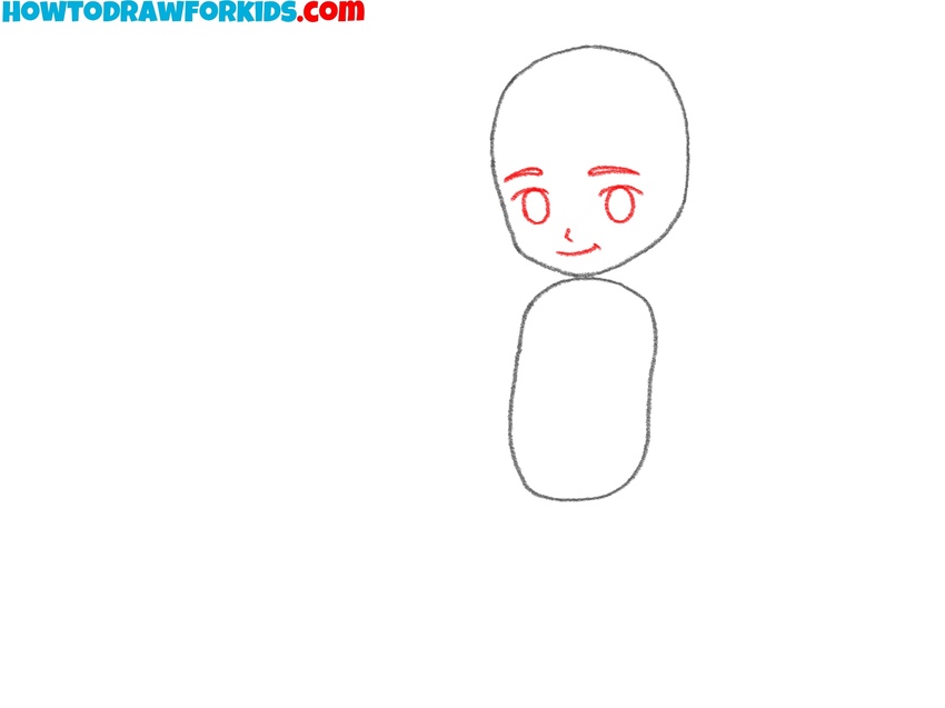 Draw Tanjiro’s main face elements