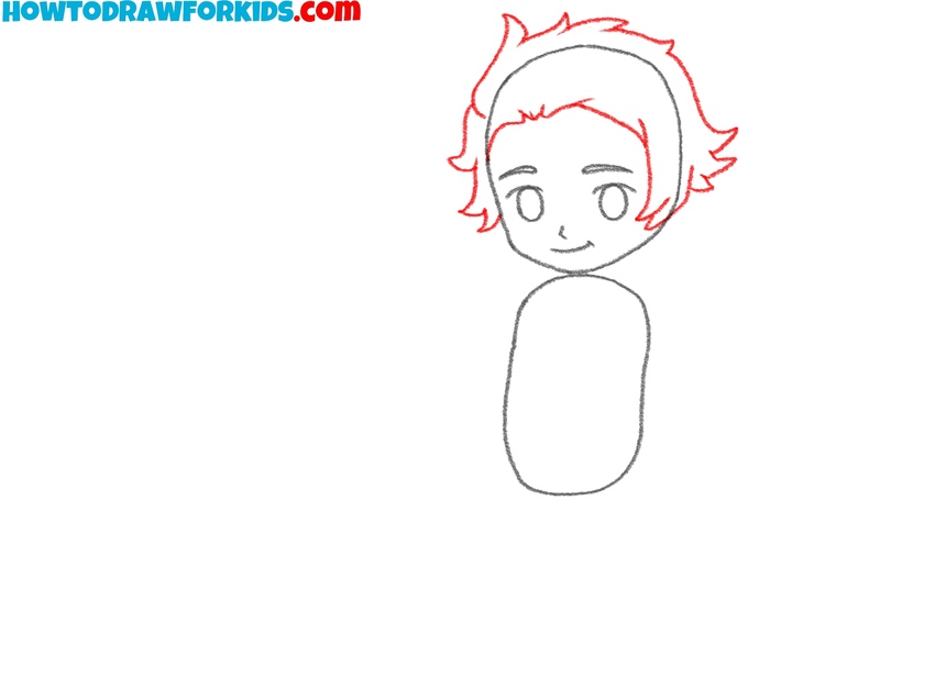 Sketch the hair outline