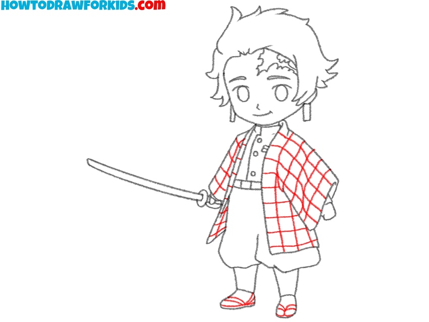 Add the pattern and erase the guidelines
