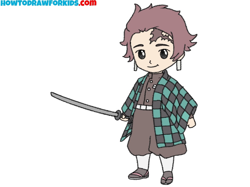 Color Tanjiro’s outfit and features