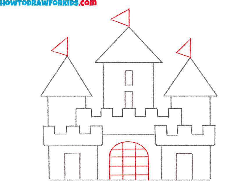 easy way to draw a castle