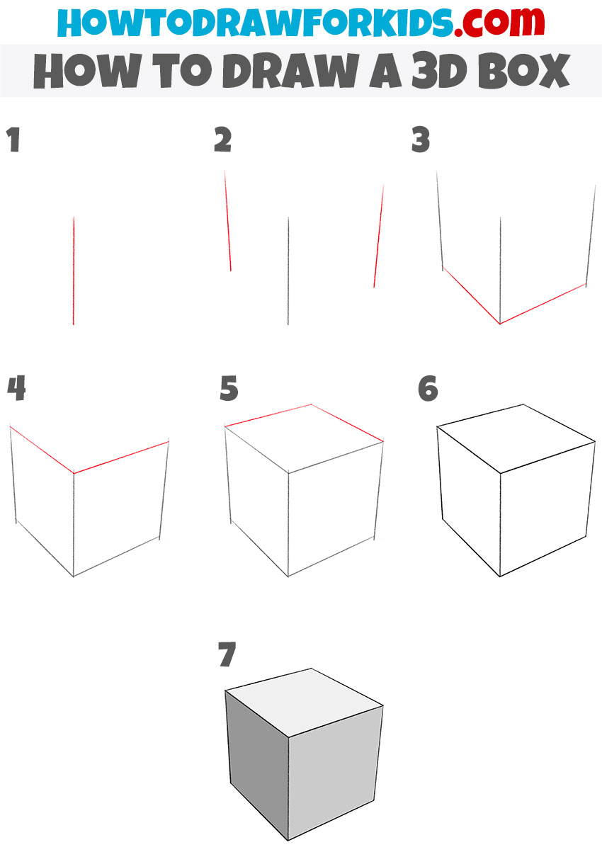 How To Draw A 3d Box Easy Drawing Tutorial For Kids – NBKomputer