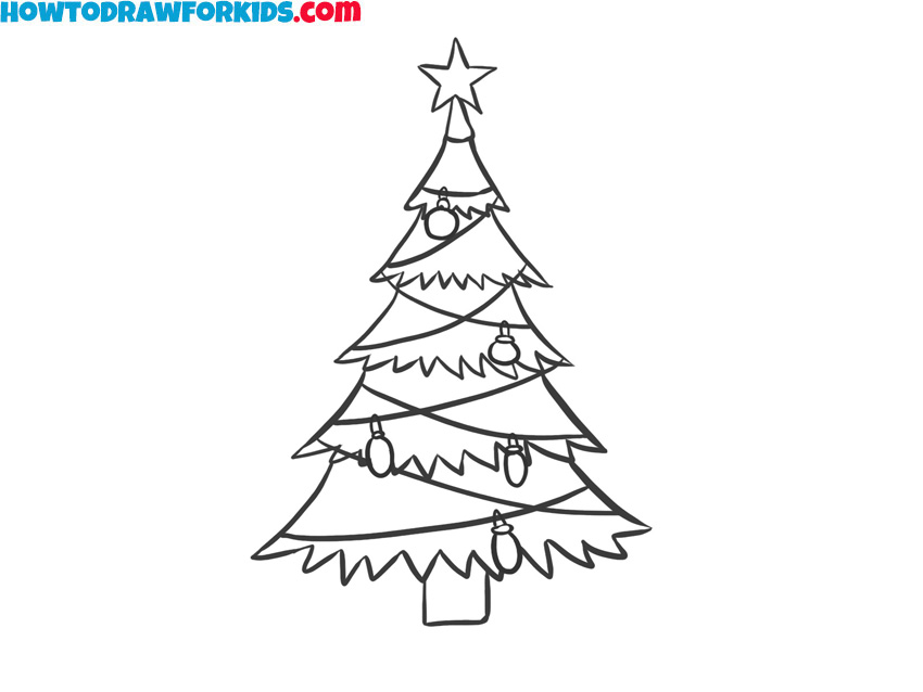 how to draw a Christmas tree for kids easy
