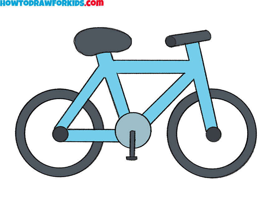 how to draw a bike for kids step by step