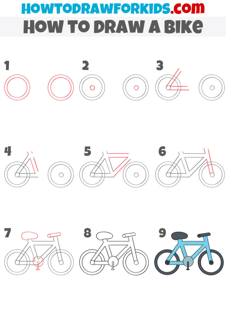 How to Draw a Bike - Easy Drawing Tutorial For Kids