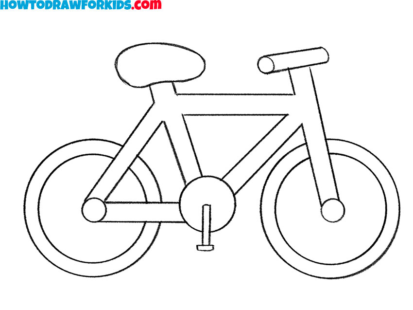 how to draw a bike step by step easy