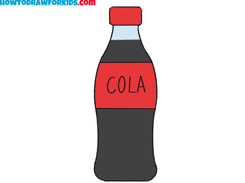 how to draw a bottle of soda step by step easy