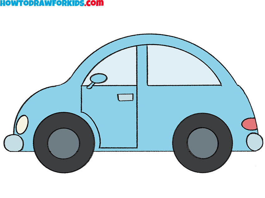 how to draw a car for kids step by step