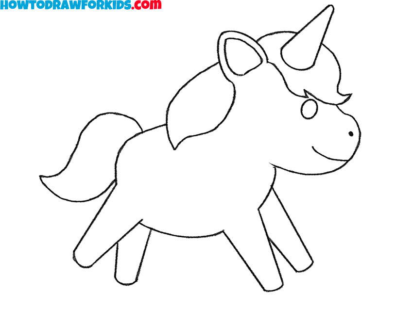 how to draw a cartoon unicorn step by step easy