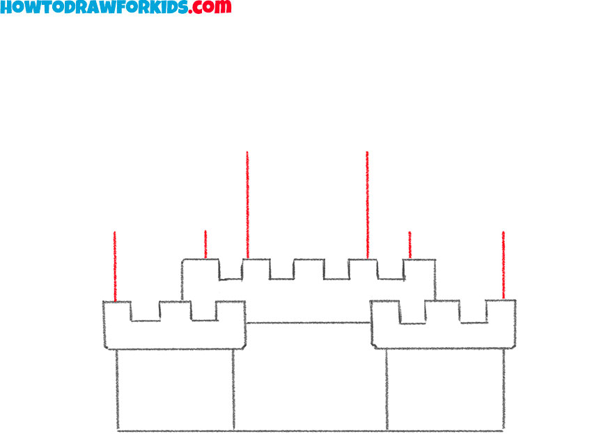 how to draw a castle for kids easy