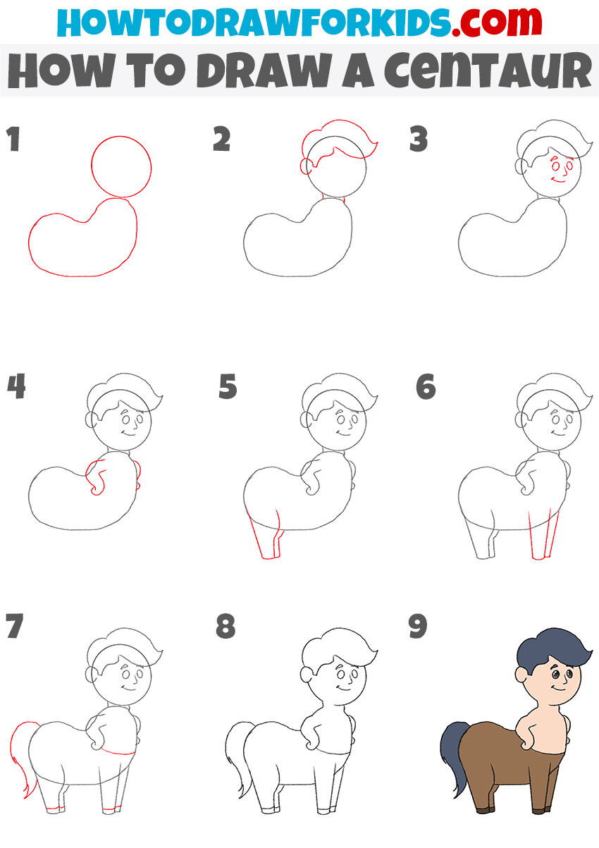 How to Draw a Centaur Easy Drawing Tutorial For Kids