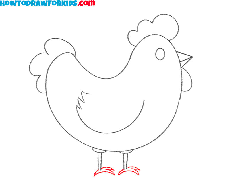 how to draw a chicken for kids step by step