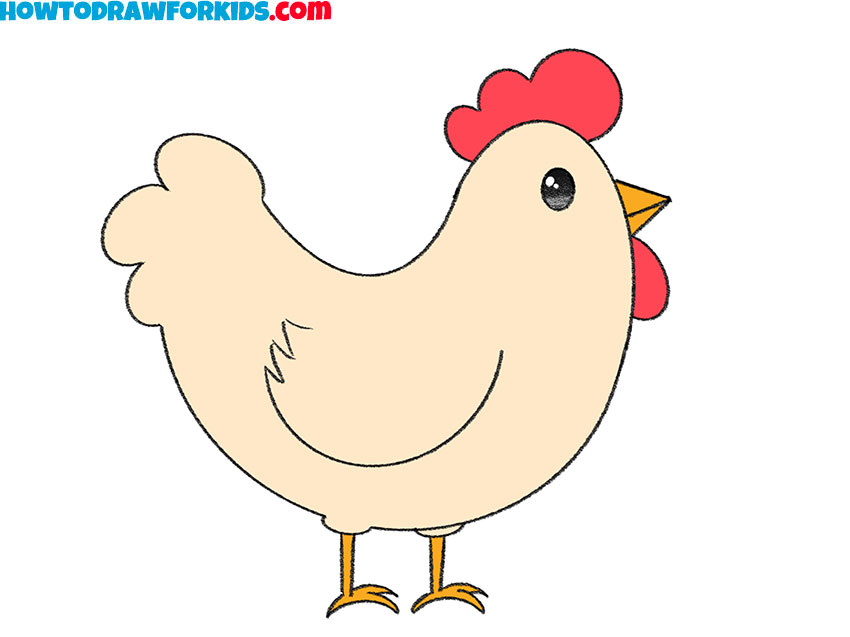 how to draw a chicken step by step easy