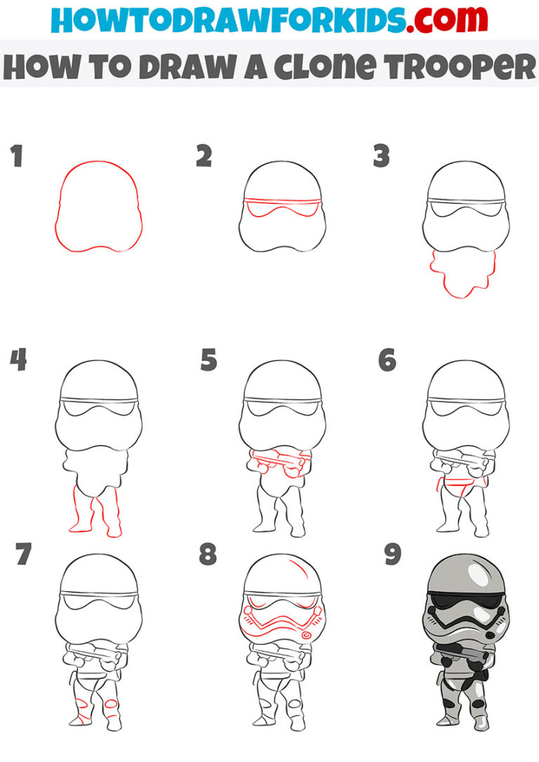 How to Draw a Clone Trooper Easy Drawing Tutorial For Kids