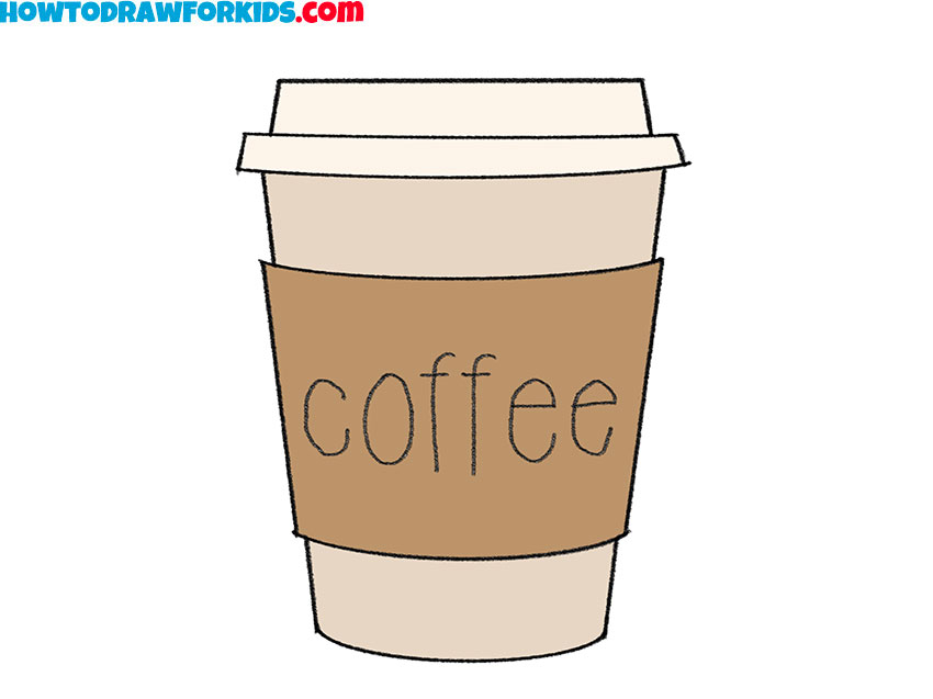 how to draw a cup of coffee for kids step by step