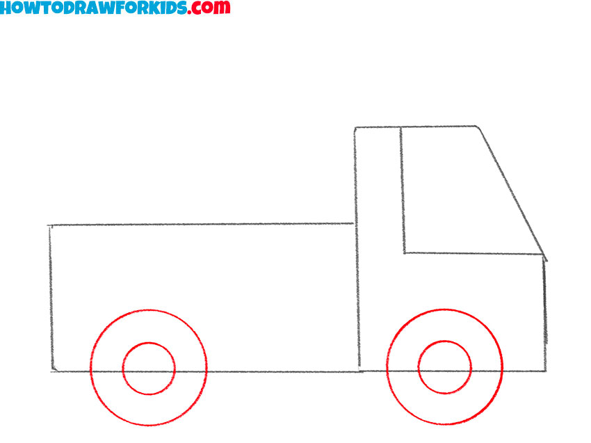how to draw a delivery truck easy step by step