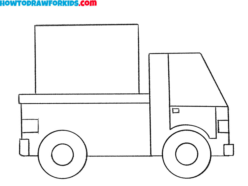 how to draw a delivery truck step by step easy