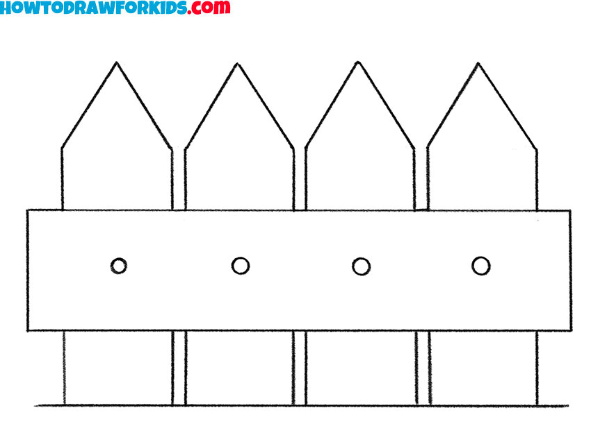 how to draw a fence step by step easy