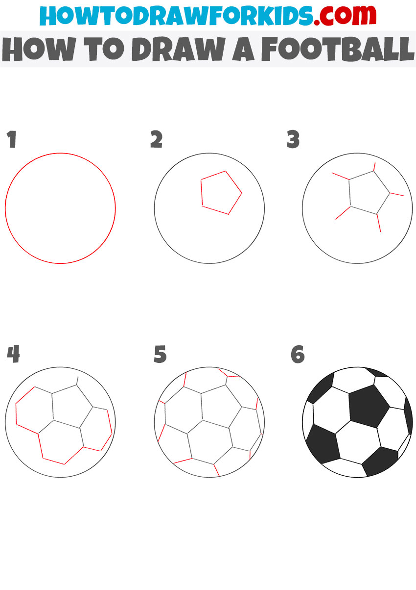 How to Draw a Football - Easy Drawing Tutorial For Kids