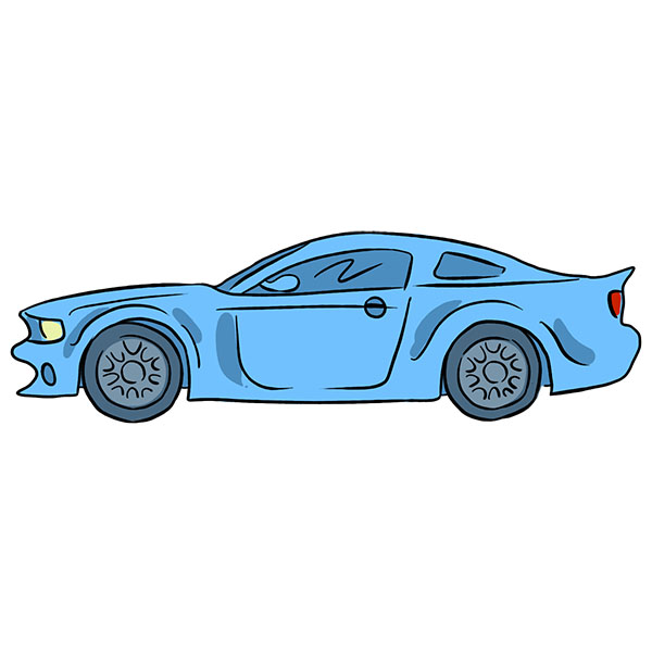 How to Draw a Ford Mustang - Easy Drawing Tutorial For Kids
