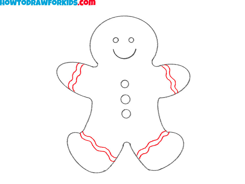 how to draw a gingerbread man step by step easy