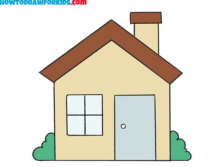 how to draw a house for kids step by step