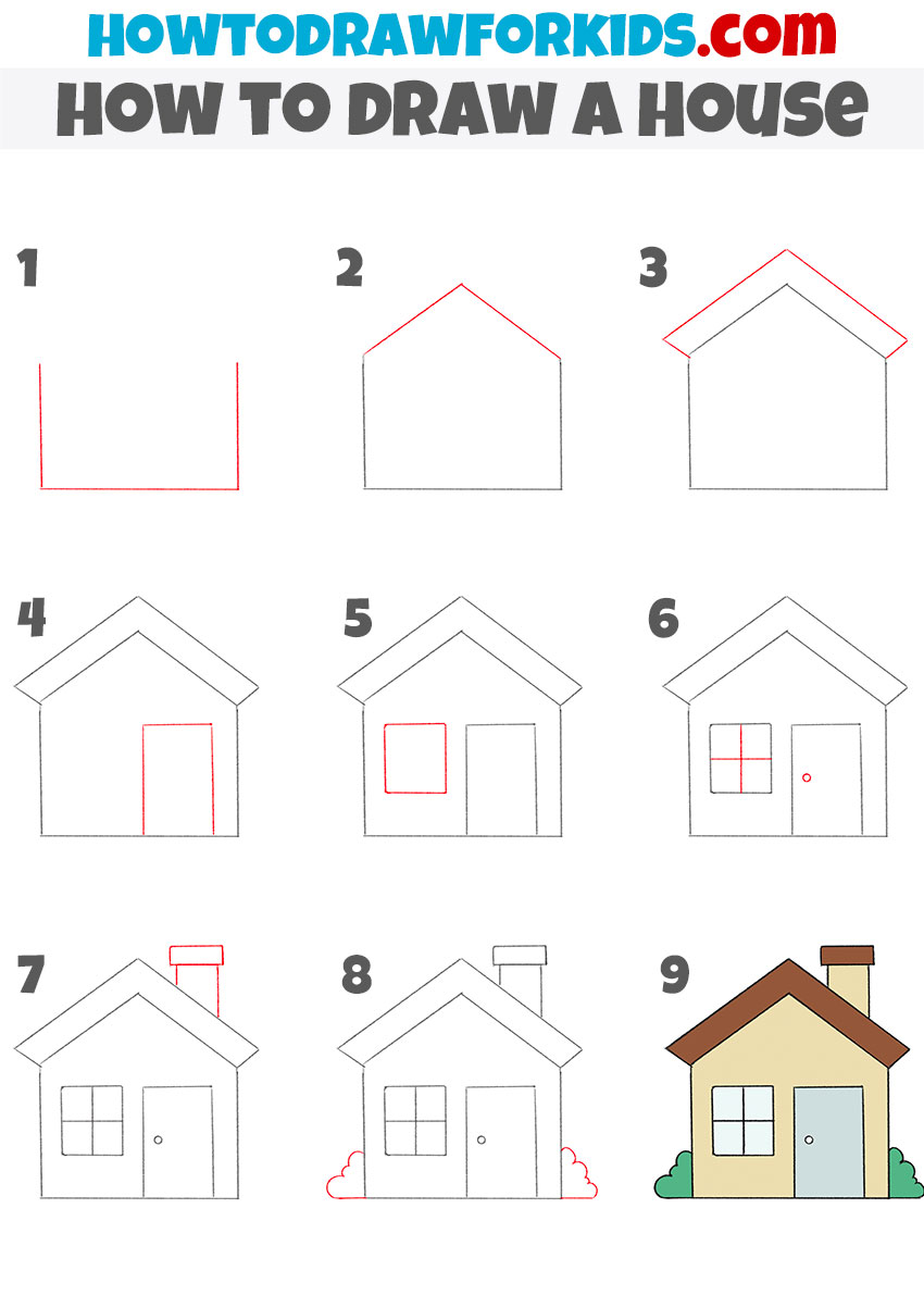 How to Draw a House - Easy Drawing Tutorial For Kids