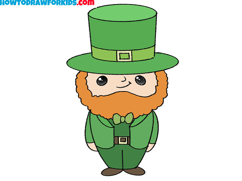 how to draw a leprechaun for kids step by step