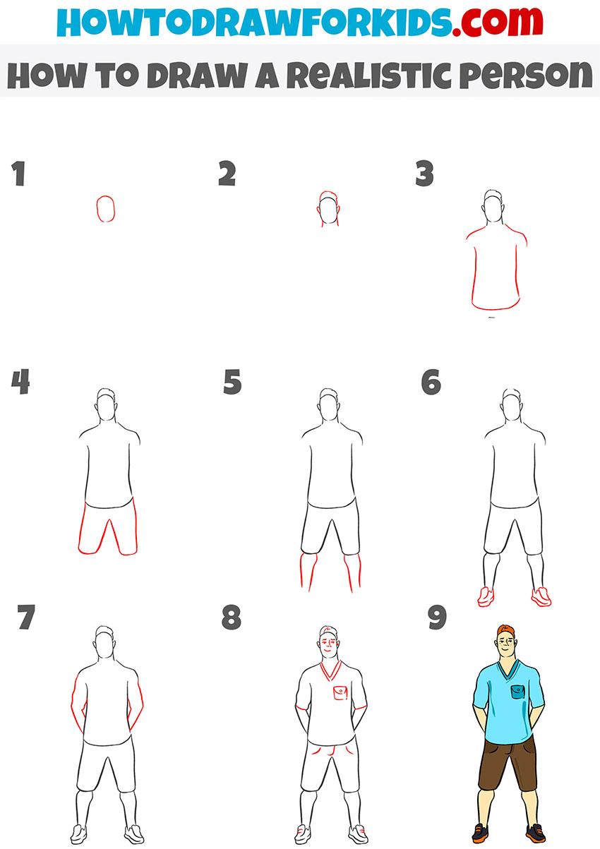 how to draw a realistic person step by step