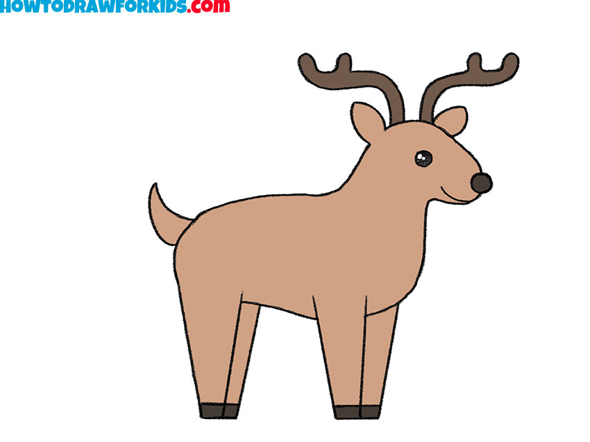 how to draw a reindeer for kids step by step