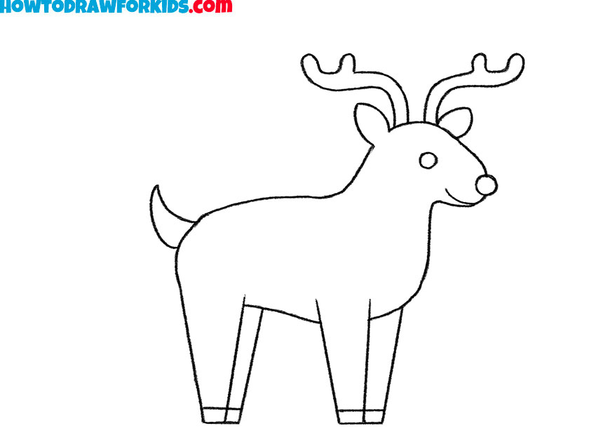 how to draw a reindeer step by step easy