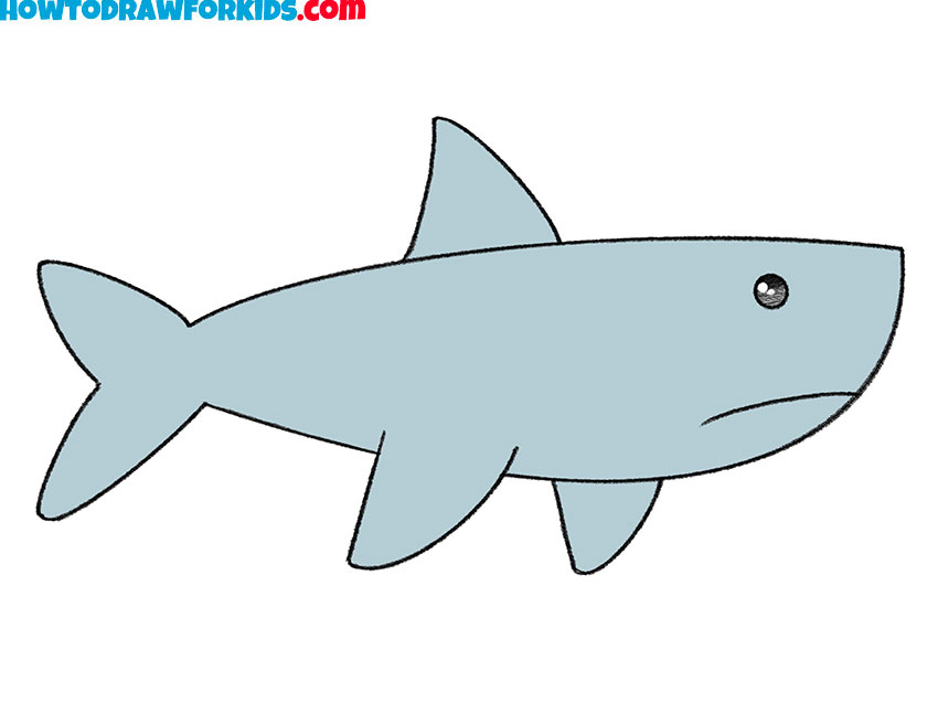 how to draw a shark for kids step by step